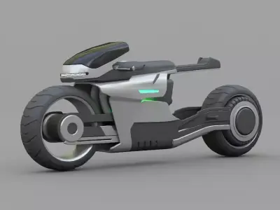 sci-fi motorcycle 3D model