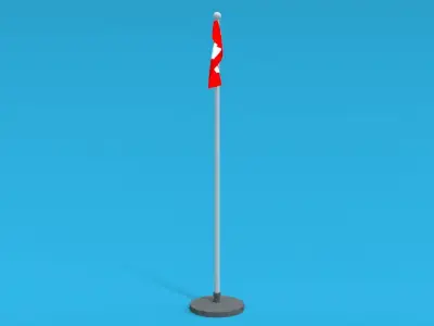 Low Poly Seamless Animated Switzerland Flag Low-poly 3D model