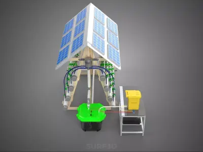 HYDROPONIC IOT SMART SOLAR ENERGY PV FARM PLANT WATER NUTRIENT 3D model