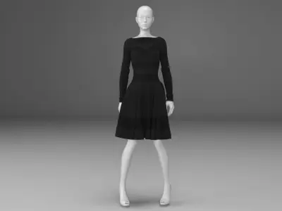 13 Mannequin Woman Dresses Model For Shop 3D model
