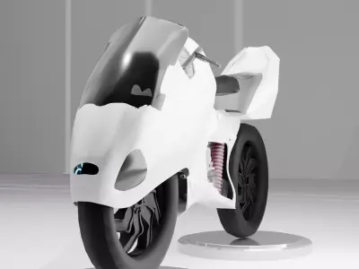 Futuristic Racing Motorcycle Free 3D model