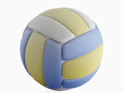 Leather Volleyball Ball Set 3D model