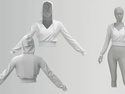 crop tops for women  Low-poly 3D model