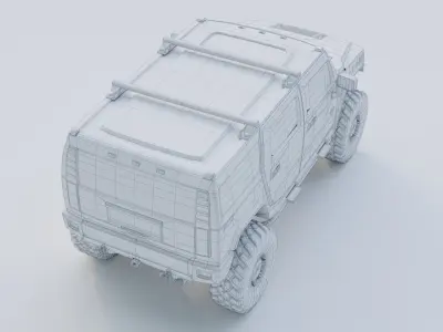 Hummer H2 Low-poly 3D model