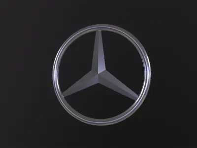 Mercedes Benz Logo 3D Model Low-poly 3D model