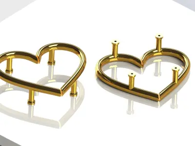 Furniture Handle Heart Design Model A 3D model