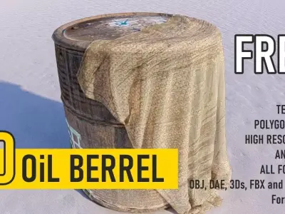 Oil Barrel FREE Low-poly 3D model