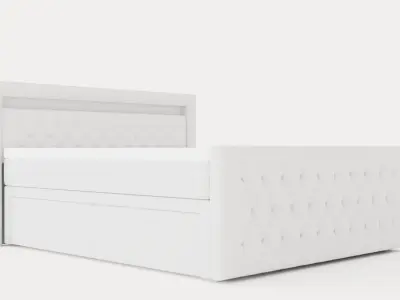 Franco Continental Bed 180x200 Led Lighting White Art Low-poly 3D model