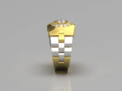 Luxury man Rolex design diamond ring model ror0015 3D print model