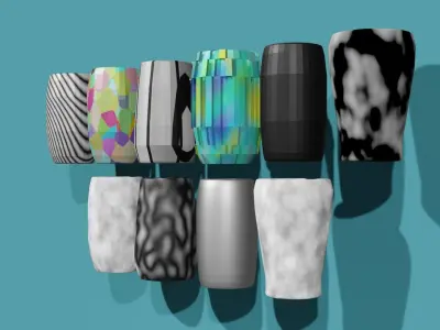 Vases ring Low-poly 3D model