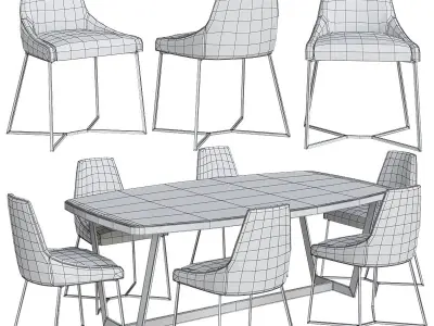 Gloria Luxury chair and table 3d model Low-poly 3D model