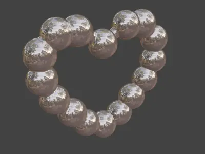 Pearl Heart Charm HIGH POLY 3D model