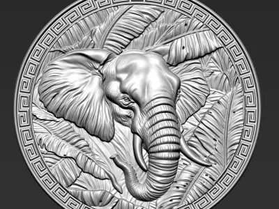 Elephant Head Pendant A41 3D print model