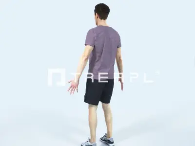 Virtue I Animated Rigged Sports Man Low-poly 3D model