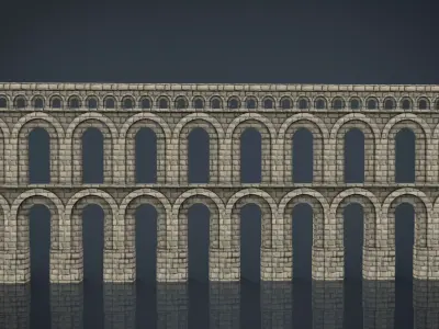 Aqueduct roman Low-poly 3D model