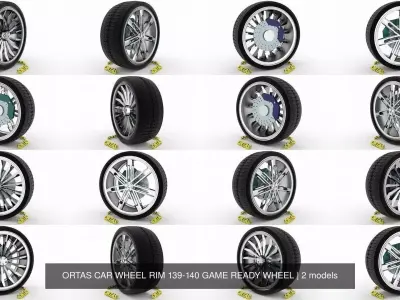 ORTAS CAR WHEEL RIM 139-140 GAME READY WHEEL 3D Model Pack