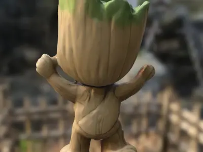 Stylized Baby groot Low-poly 3D model