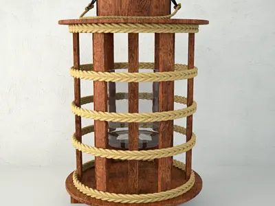 Wood and Rope Lanterns 3D model