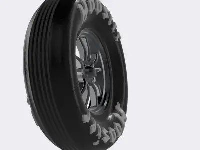 Drag Wheel COMBO Front RC Components Torx 15inch 5 stud 3D print model