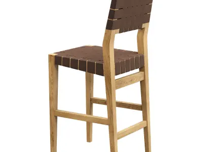 RH Vero Leather Stool premium 3d model Low-poly 3D model