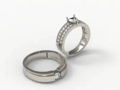 Luxury wedding ring w3 3D print model