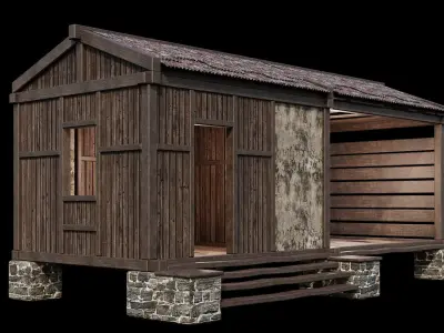 Medieval Houses 65- 4K Textures Game Ready Low-poly 3D model