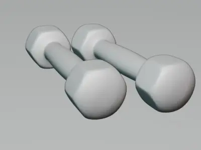 Pink-2 Dumbbell Low-poly 3D model