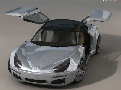 Electric concept sports car 3D model