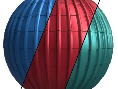 Roof Tile Materials 27- By 3 color Pbr By Sbsar 4k Low-poly 3D model