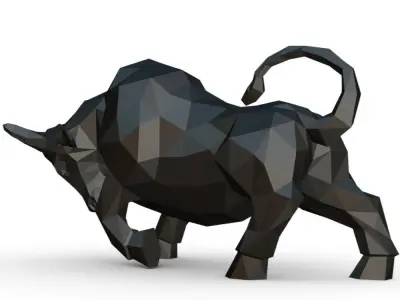 bull low poly 3D print model purchase