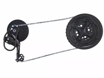 Bicycle Crank set and Chain 3D Model 3D model