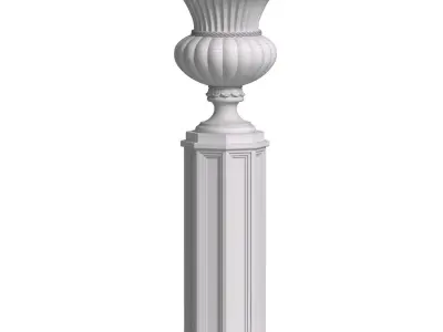 Classical Vase on a Pedestal for decorating the facade 3D model