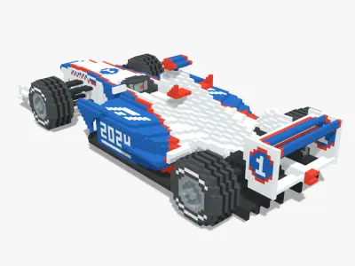Voxel F1 Car Low-poly 3D model