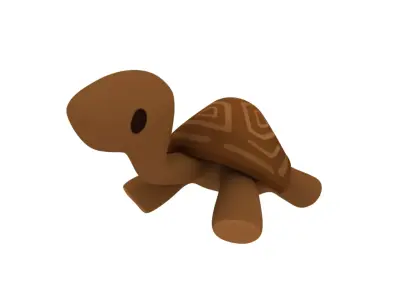 Wooden turtle 3D model