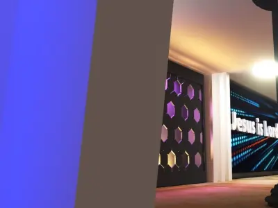 CHURCH INTERIOR DECOR Low-poly 3D model