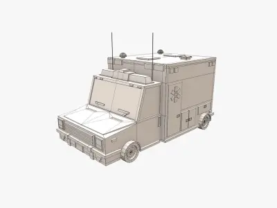 Lowpoly Ambulance Low-poly 3D model