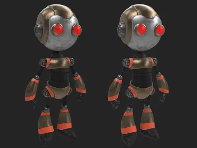 Robot with eyes Low-poly 3D model purchase