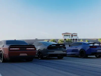 American muscle pack 3D model