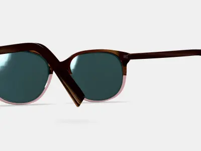 Laurel Sunglasses in Tea Rose Fade 3D model