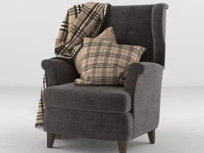 Armchair with Blanket 3D model