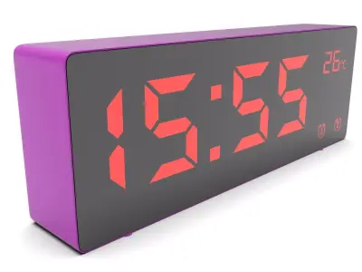 CLOCK PURPLE RED Low-poly 3D model