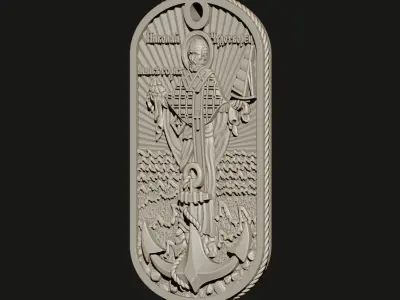 ST NICHOLAS THE WONDERWORKER PENDANT 3D print model