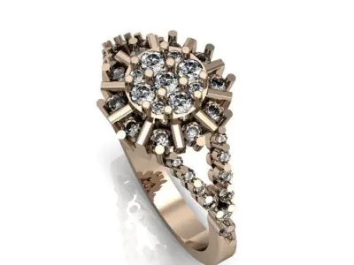 daimond ring 3D print model 6