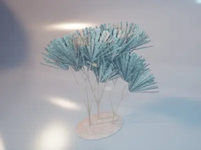 Conceptual shrub S1Bv6 Low-poly 3D model