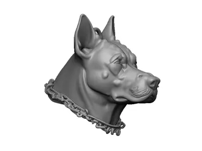 pitbull head 3D print model