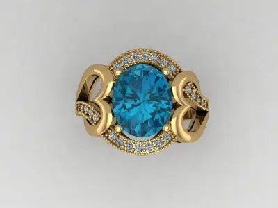 bule heart 3D print model