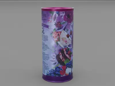 Tube packaging black tea Low-poly 3D model
