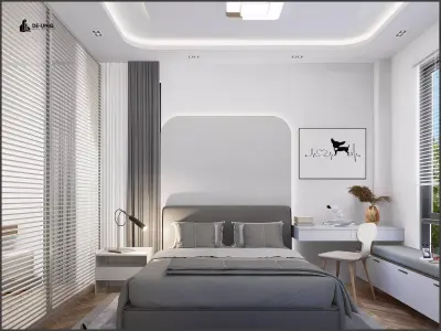 modern bedroom 3D model 6