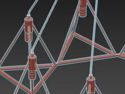 gitter geometric chandelier with six lights 3D model