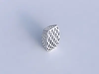 Vase bent rectangle with bubble grid lattice 3D print model